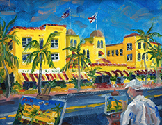 Artists painting the Colony Hotel